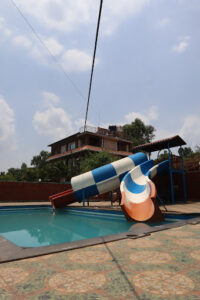 Dual Water Slides for Pool Parties