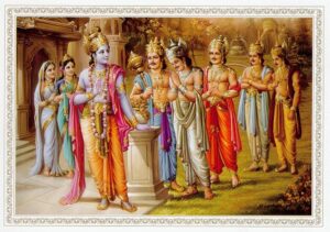 The Pandavas with Lord Krishna